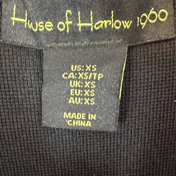 House of Harlow Black Long Sleeve Knit Dress Fitted Cocktail XS - Picture 8 of 12